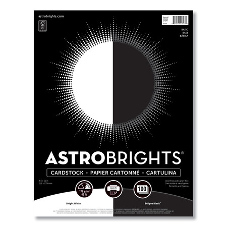 Astrobrights Color Cardstock, 65 lb, 8.5 x 11, Assorted Basic Colors, PK100 91647